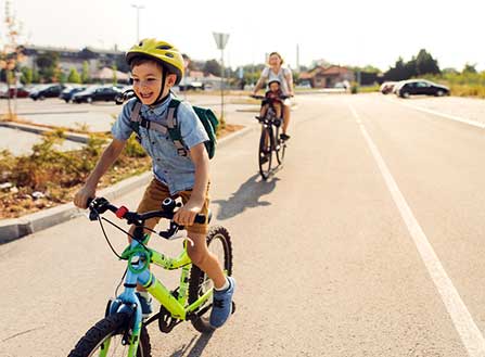 Kid with a new bike
